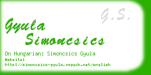 gyula simoncsics business card